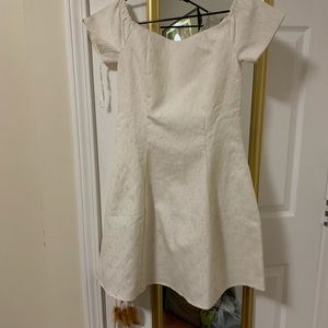 Off white off- shoulder dress